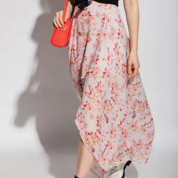 Allsaints Slvina Momo Handkerchief Skirt. Floral High Low Wrap look NWT US 0 - Picture 2 of 14